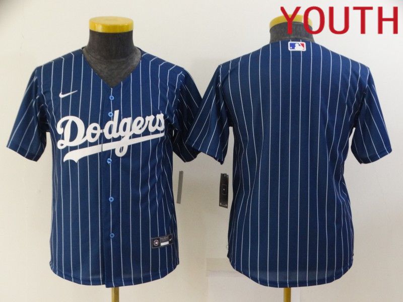 Youth Los Angeles Dodgers blank Blue Stripe Throwback Nike 2022 MLB Jerseys